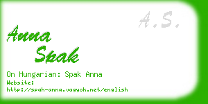 anna spak business card